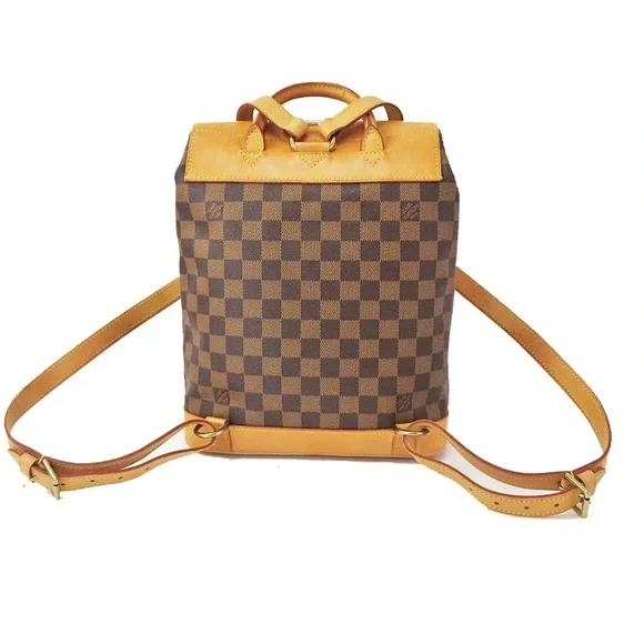 Louis Vuitton Tan and Brown Checkered Backpack Auth LOUIS VUITTON Damier Azur Sperone BB N44026 Backpack  main image 4